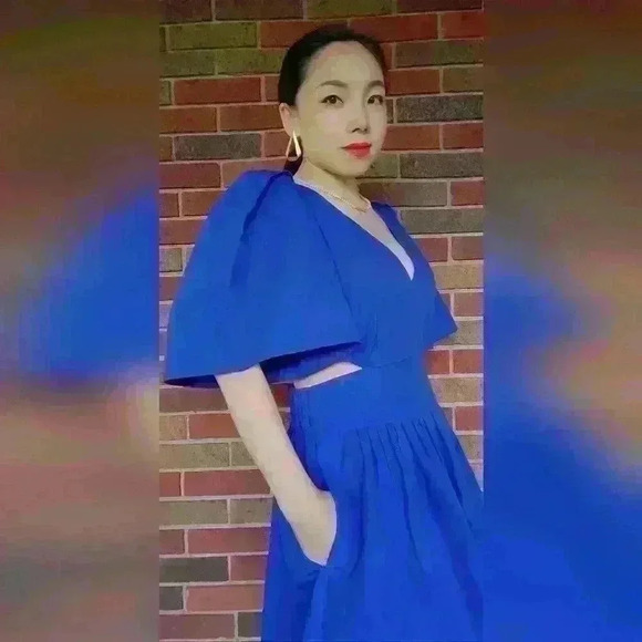 Banana Republic Cut out dress  Open-Back Mini Dress Blue size US 2 - Picture 10 of 16